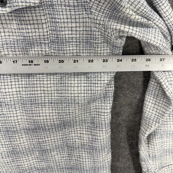 Carbon2cobak Shirt Men L Large Gray Plaid Button Up Collared Long Sleeve Pockets - Picture 4 of 6